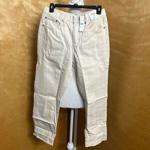 NWT J. Crew Natural Off White Cream Slouchy Boyfriend Jeans Size 25 100% Cotton